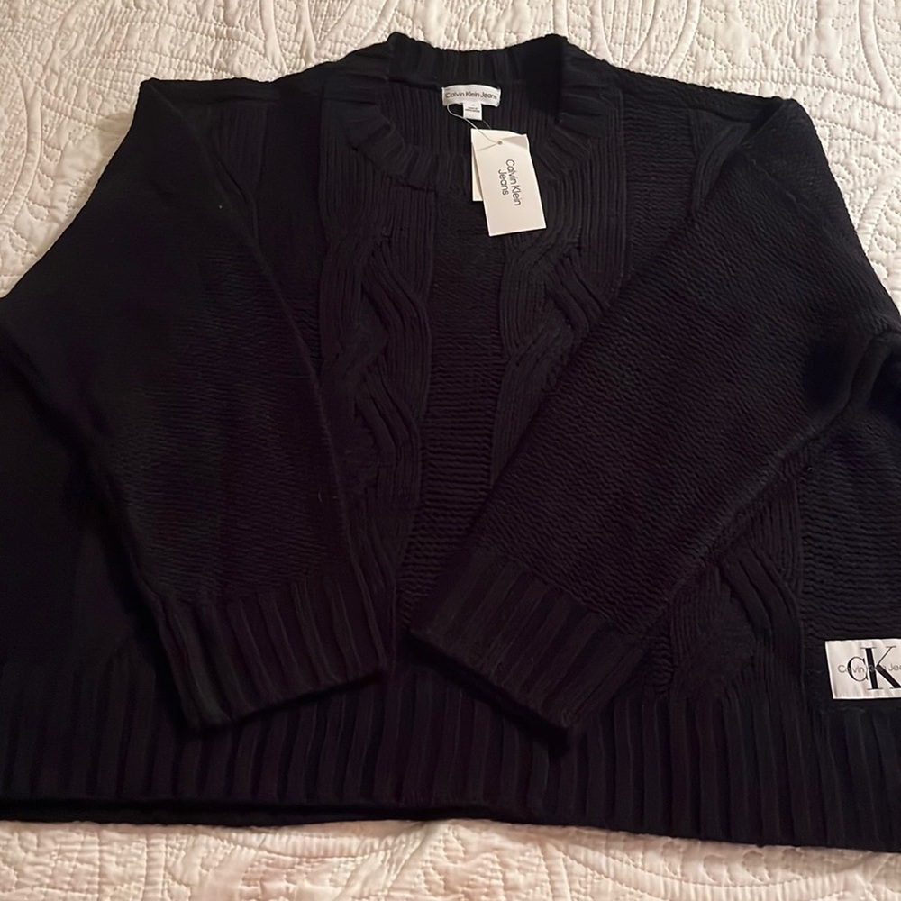 NWT Beautiful CK sweater black size Large